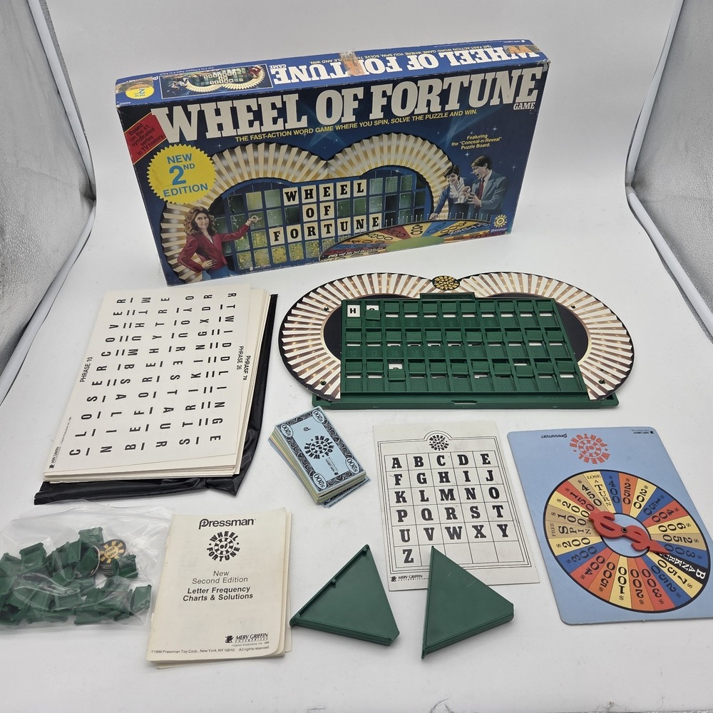 Vintage 1985 Pressman Wheel of Fortune 2nd Edition Board Game 99% COMPLETE